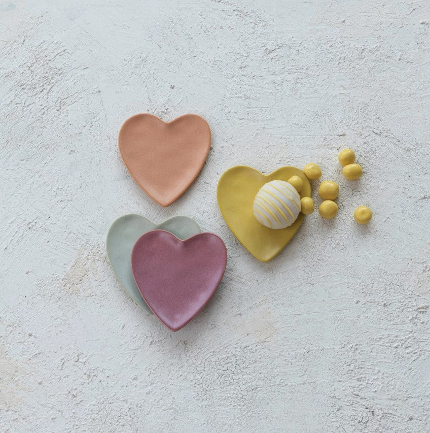 Matte Stoneware Heart Shaped Dish