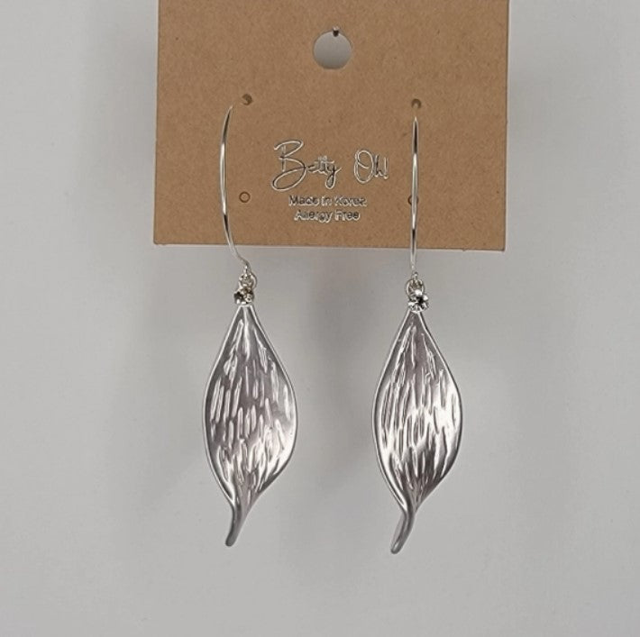 Leaf Drop Hoop Earrings