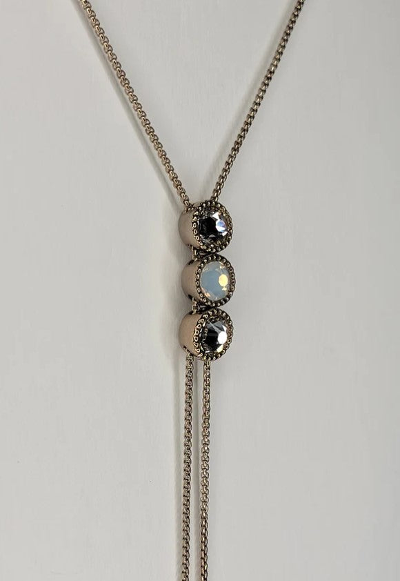 Tri Gem Slider Necklaces