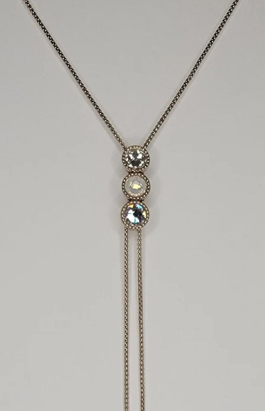 Tri Gem Slider Necklaces