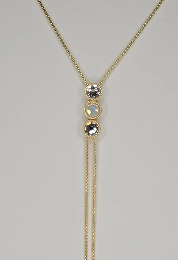 Tri Gem Slider Necklaces