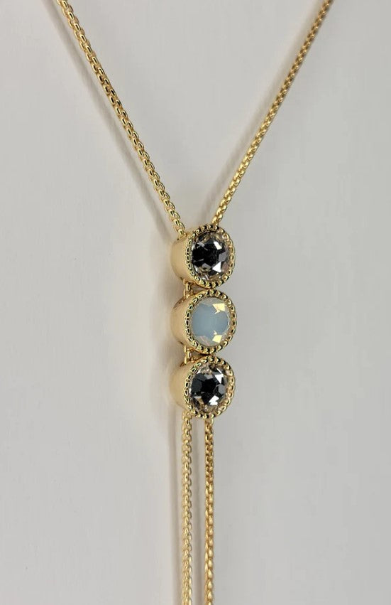 Tri Gem Slider Necklaces