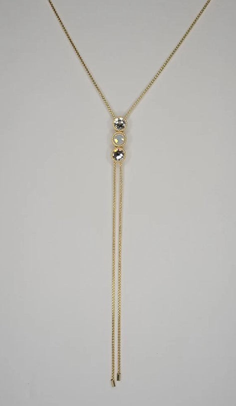 Tri Gem Slider Necklaces