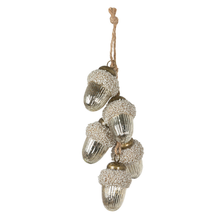 Forsty Glass Acorn Bundle Ornament