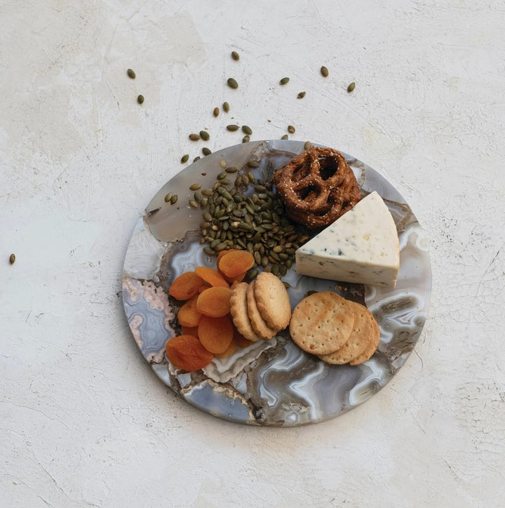 Multi-Color Agate Round Cheese Board