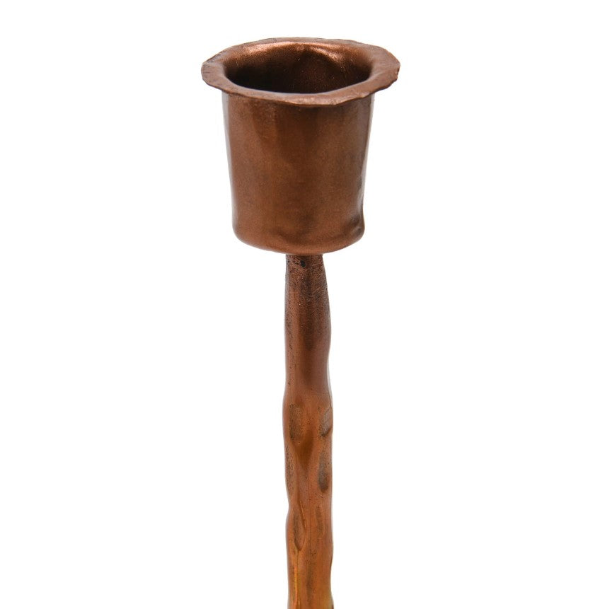 Burnt Copper Metal Taper Candle Holders