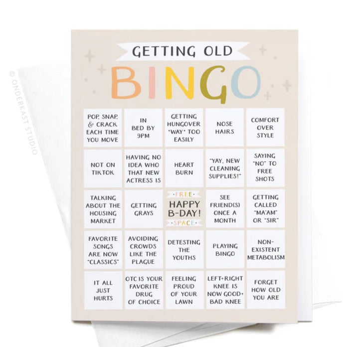 Getting Old Bingo Birthday Greeting Card