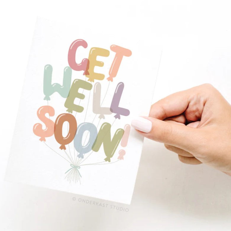 Get Well Soon Balloons Greeting Card