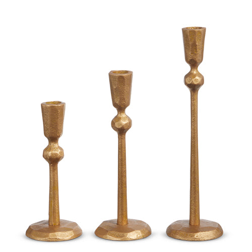 Hammered Gold Taper Candlesticks