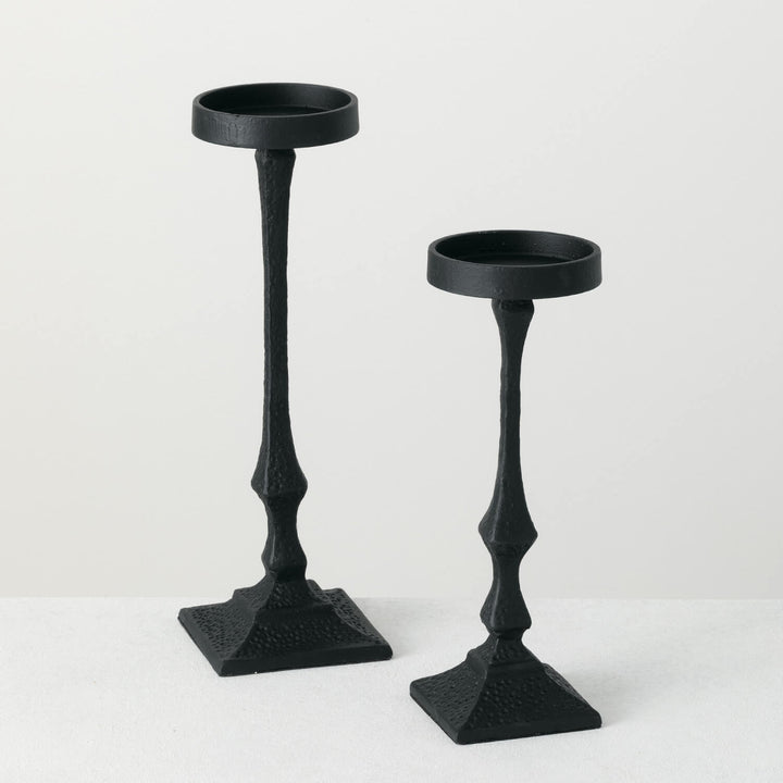 Iron Black Pillar Candle Holders