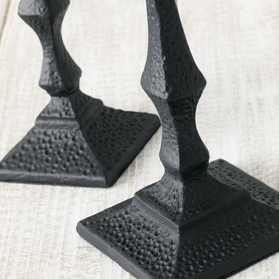 Iron Black Pillar Candle Holders