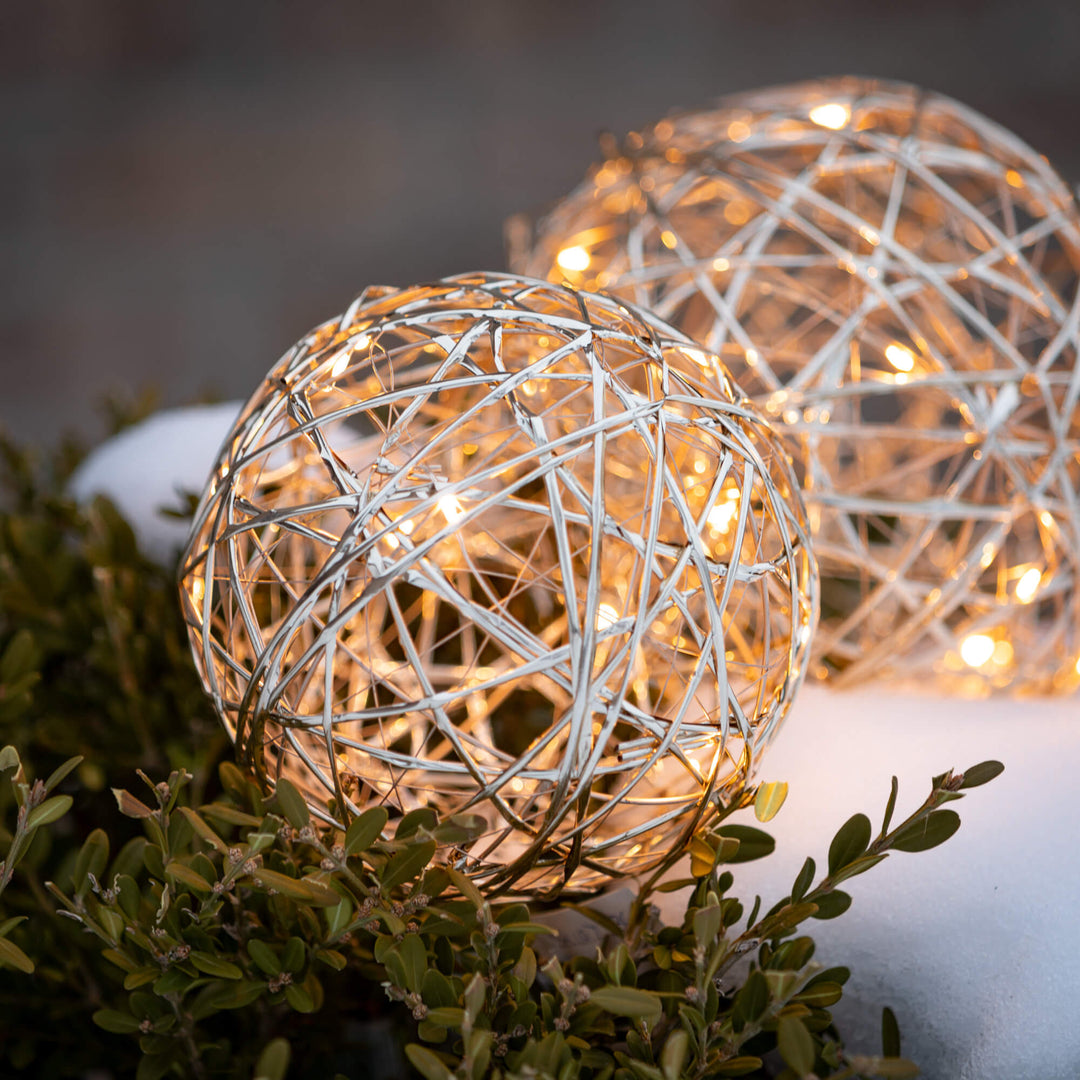 Gold Lighted Hanging Globes