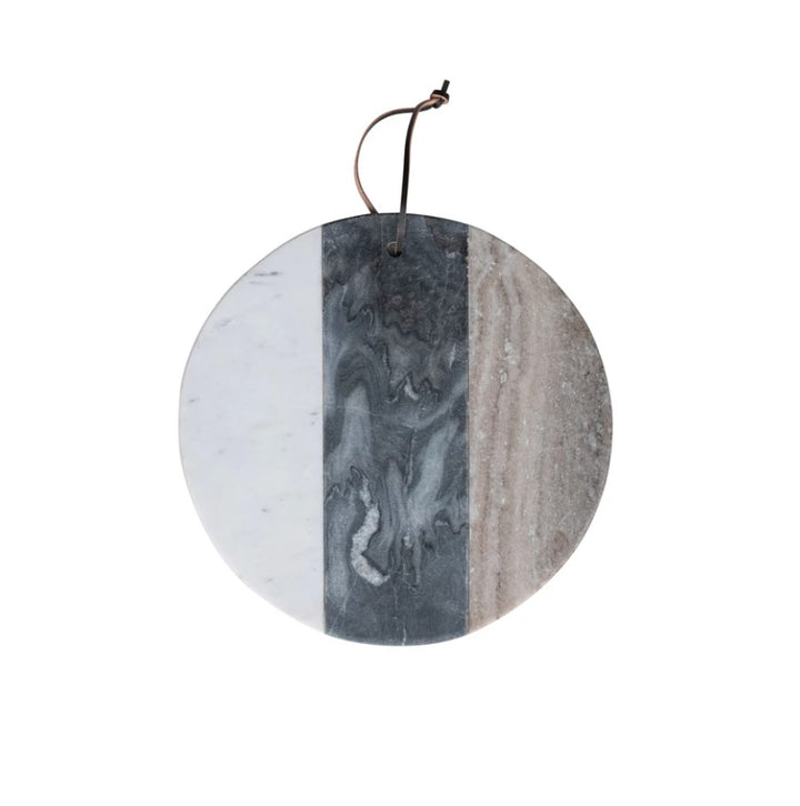 Tri Color Round Marble Cheese Board