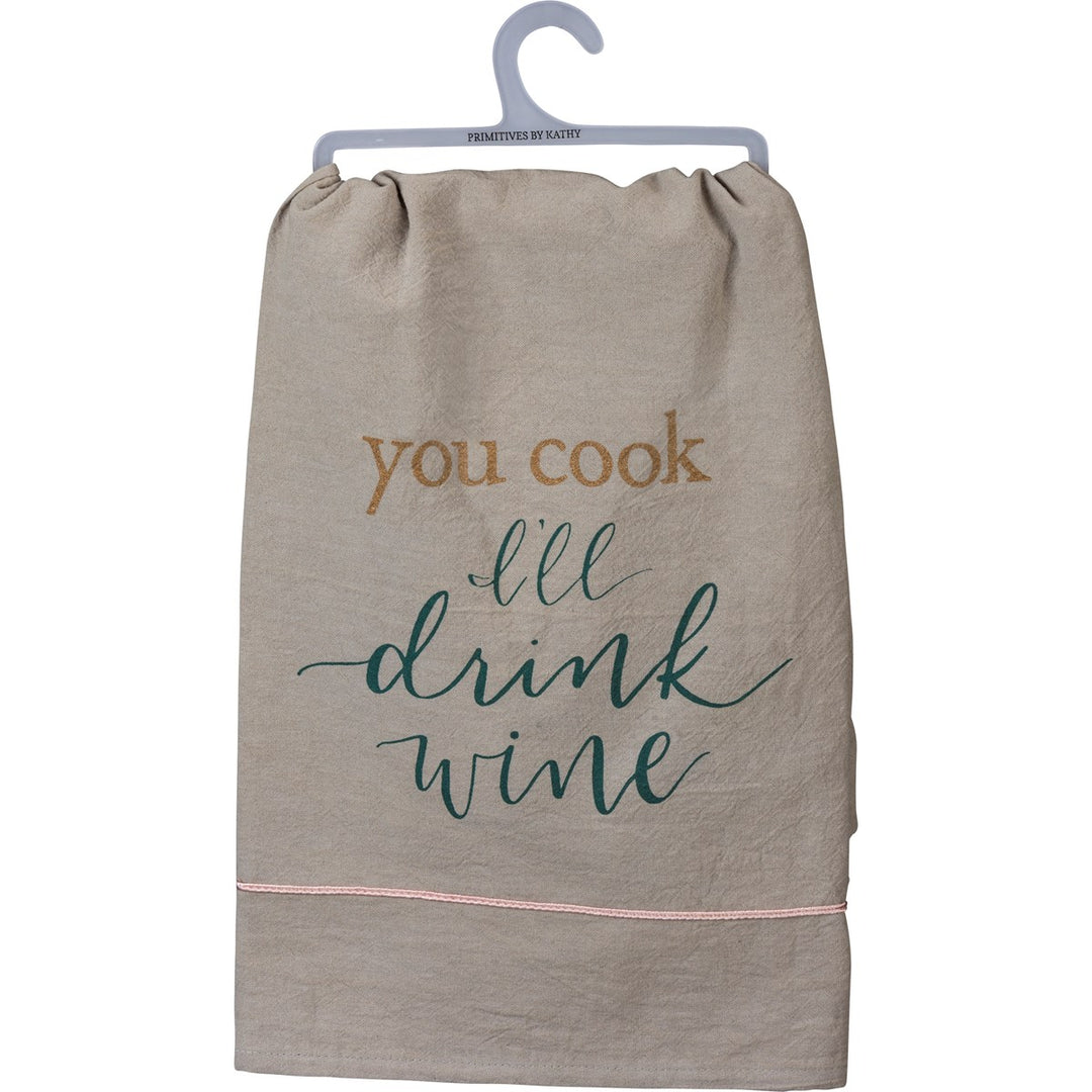 I'll Drink Wine Dish Towel