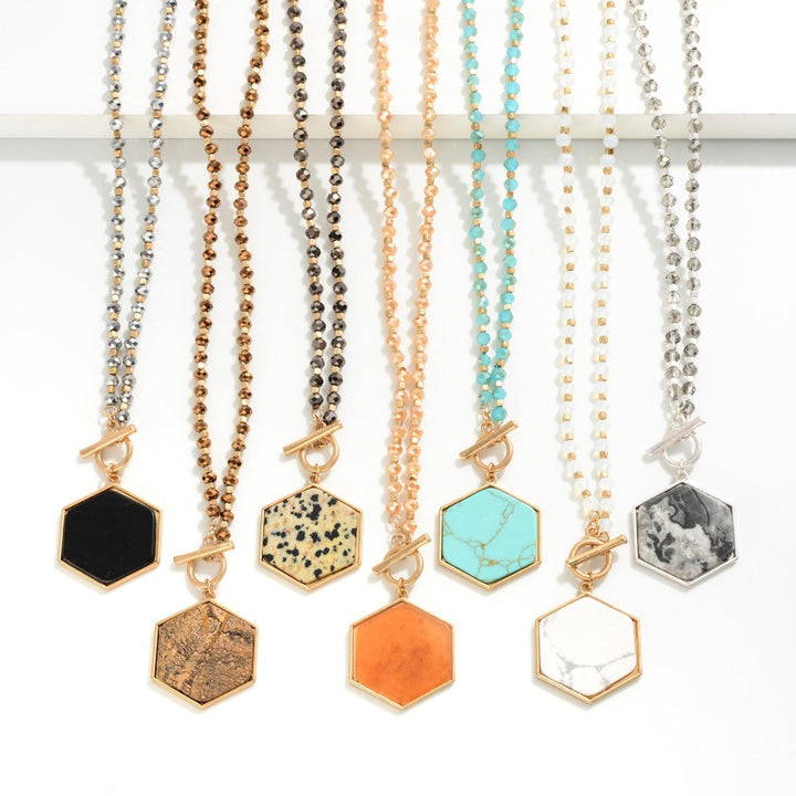 Stone Geometric Pendant Necklace