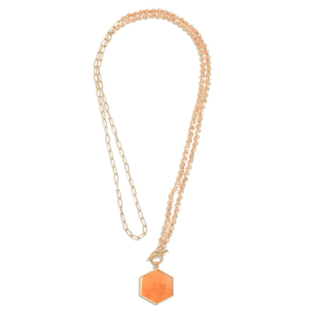 Stone Geometric Pendant Necklace