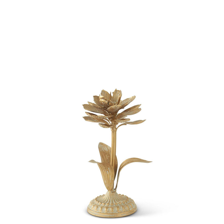 Gold Whitewashed Metal Flower