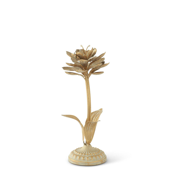 Gold Whitewashed Metal Flower