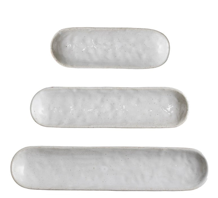 Stoneware Trays, Set of 3